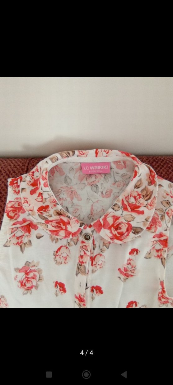 Nakışlı, düğmeli, beyaz kız çocuk yeleği ve eteği - Görsel 4