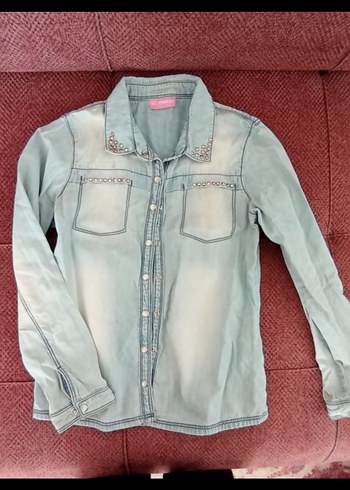 LC Waikiki Kız çocuk Bej Mini Denim Ceket - Görsel 3