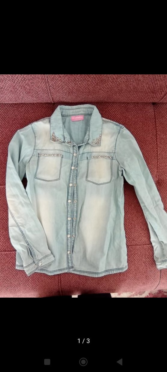 LC Waikiki Kız çocuk Bej Mini Denim Ceket - Görsel 3