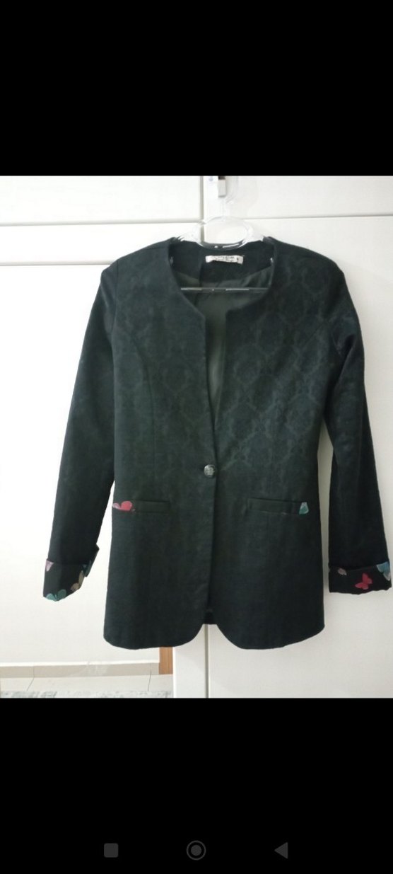 Siyah Düğmeli Midi Kadın Blazer Ceket - Görsel 2