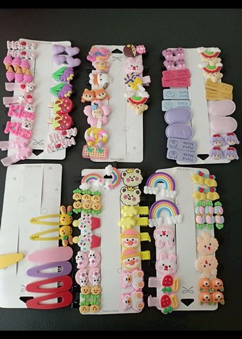 Baskılı Kırmızı Beyaz Kurdela Çocuk Saç Tokası - Görsel 4