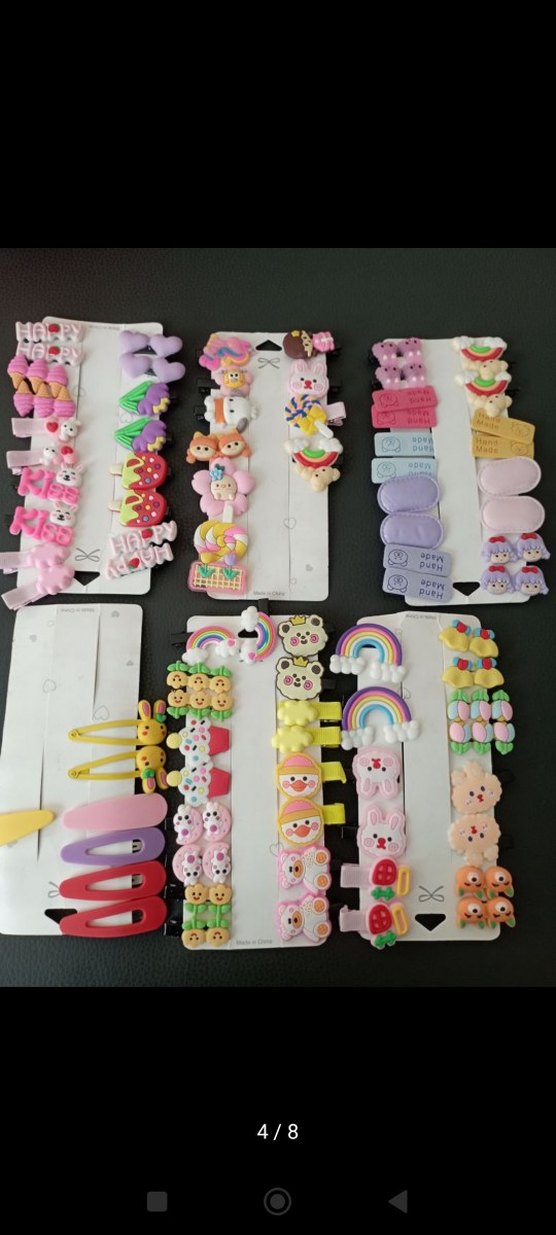Baskılı Kırmızı Beyaz Kurdela Çocuk Saç Tokası - Görsel 4