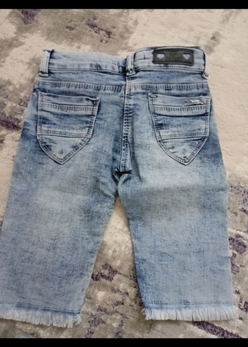 Nakışlı ve Pullu Mavi Kız Kot Pantolon - Görsel 4