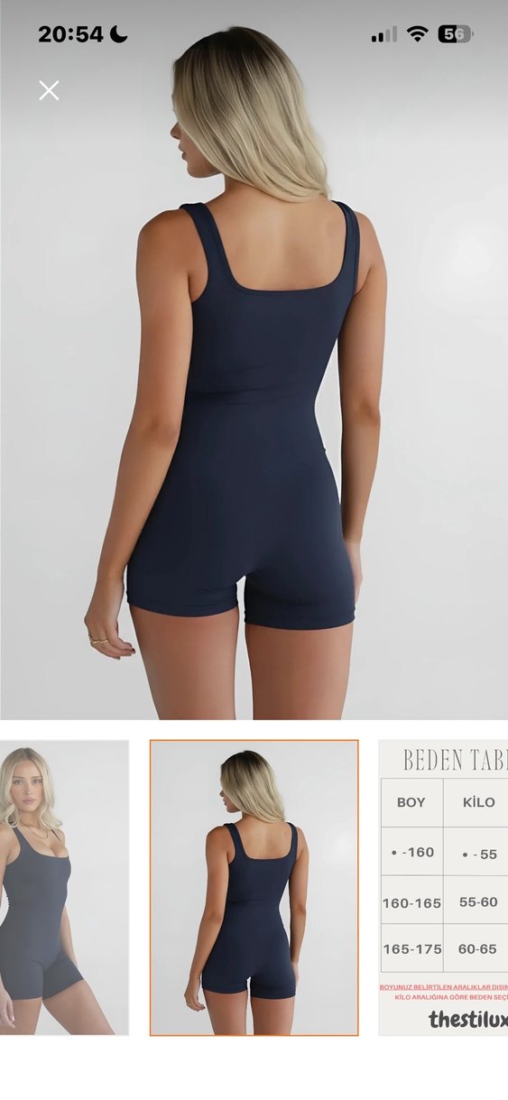 lacivert Kadın Mini Spor Tulum - Görsel 3