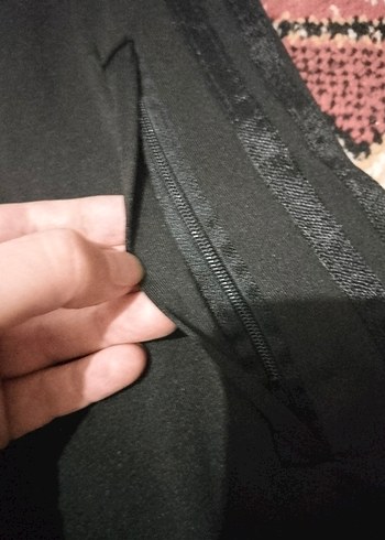 s Beden siyah Renk Siyah Kadın Rahat Kesim Fermuarlı Pantolon