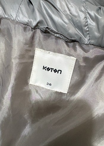 Gri Yüksek Yakalı Kadın Kışlık Mont - Görsel 5