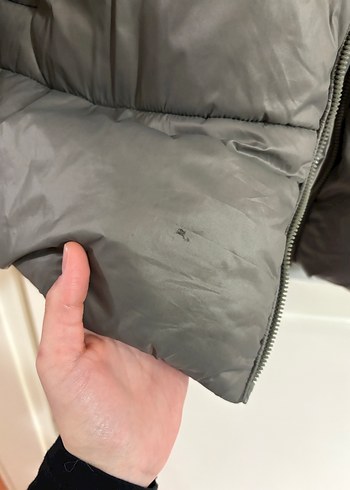 Gri Yüksek Yakalı Kadın Kışlık Mont - Görsel 4