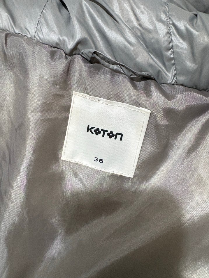 Gri Yüksek Yakalı Kadın Kışlık Mont - Görsel 5