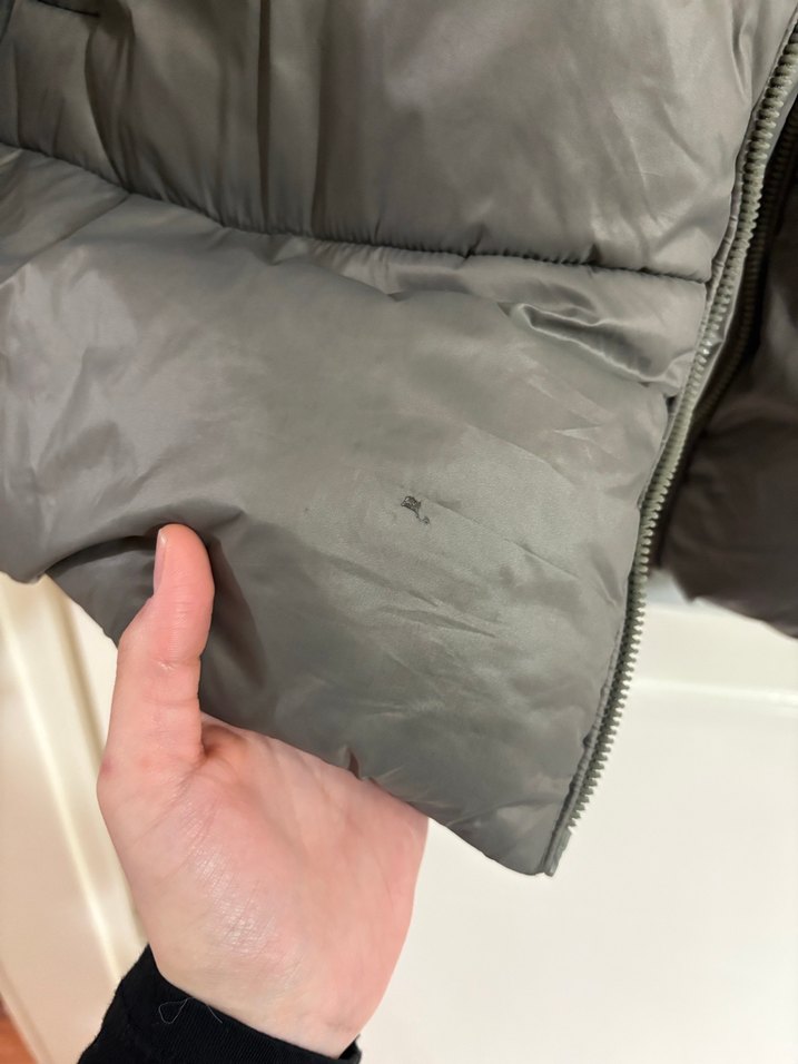 Gri Yüksek Yakalı Kadın Kışlık Mont - Görsel 4