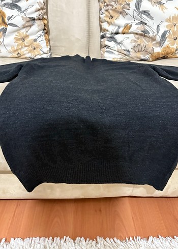 Gri Kadın Boğazlı Örgü Yün Kazak - Görsel 2