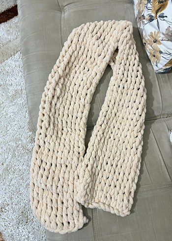 Kadın Örgü Bej Atkı - Görsel 2