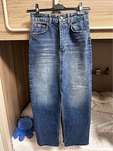 Zara Zara Denim etek yüksek bel maxi