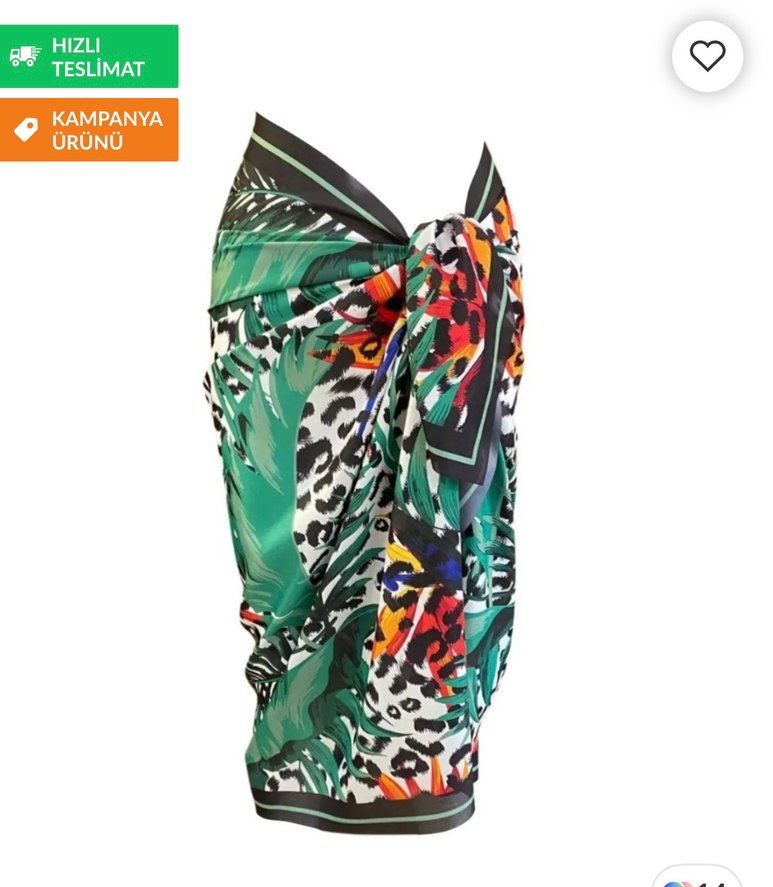 Renkli Uzun Bağlamalı Pareo pakette - Görsel 2