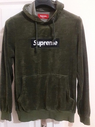 Haki Kadife Supreme Sweatshirt