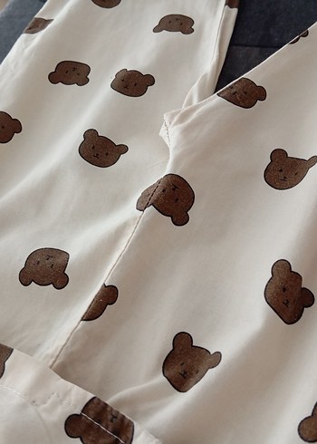 18-24 Ay Beden kahverengi Renk Baskılı Kahverengi bebek pijama