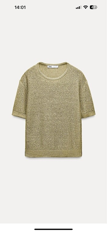 m Beden Zara payetli triko top