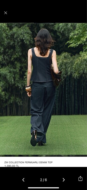 Zara Zara fermuarlı denim top