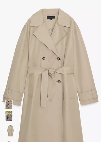 Zara Bej Midi Kadın Trençkot