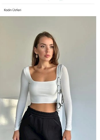 Diğer Siyah Mini Crop Top