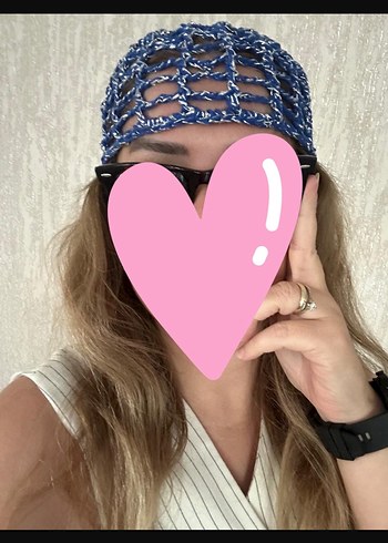 İnce Dantelli Açık Mavi Denim Kadın Şapka