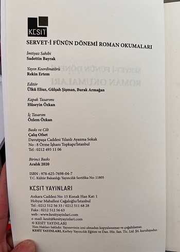  Servet-i Fünûn Dönemi Roman Okumaları