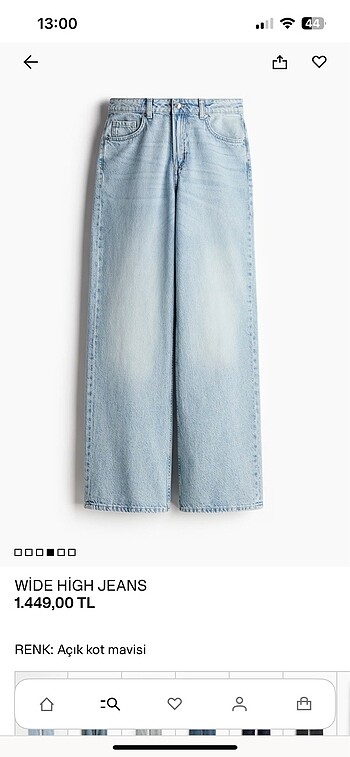 H&M buz mavisi kot pantolon