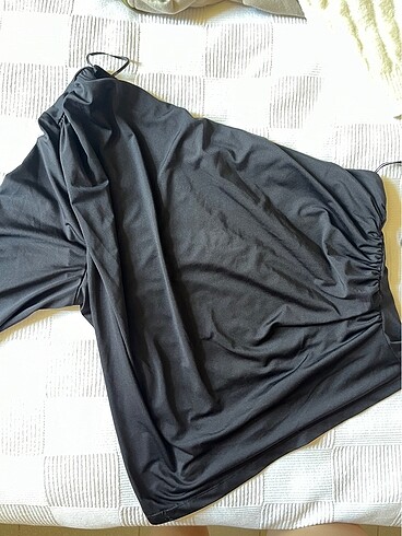 H&M tek kollu büzgülü bluz