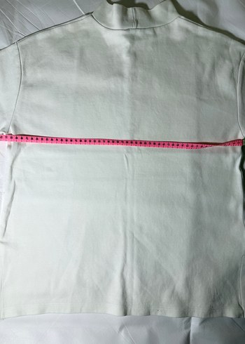 Zara TRF Yan Dekolteli Ekru Tişört  - Görsel 5