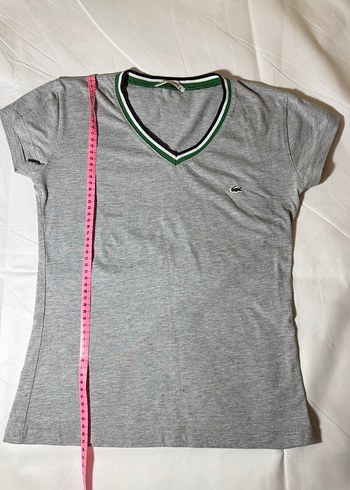 Lacoste V Yaka Gri Tişört  - Görsel 4