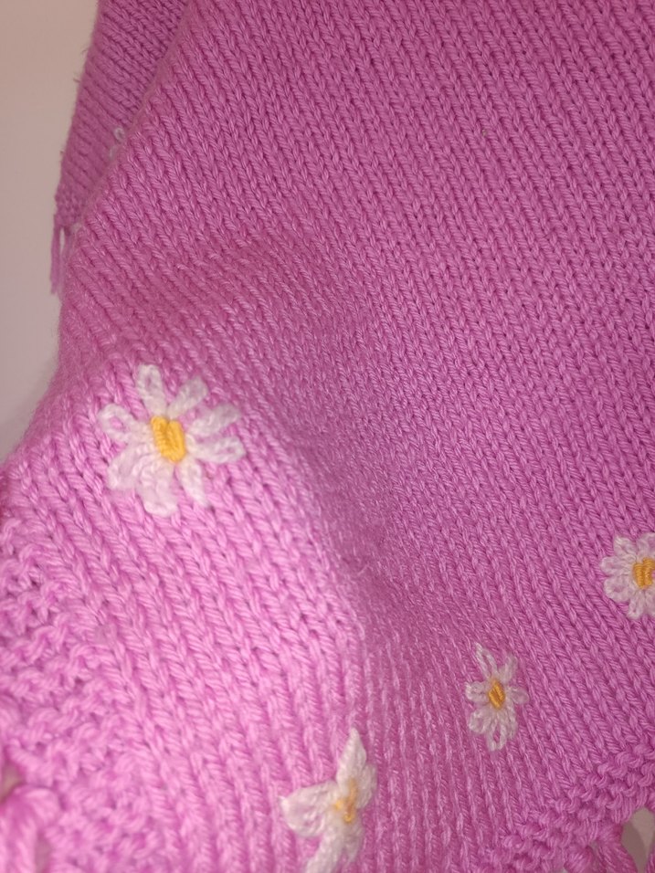 Nakışlı Lila Kız Çocuk Panço - Görsel 3