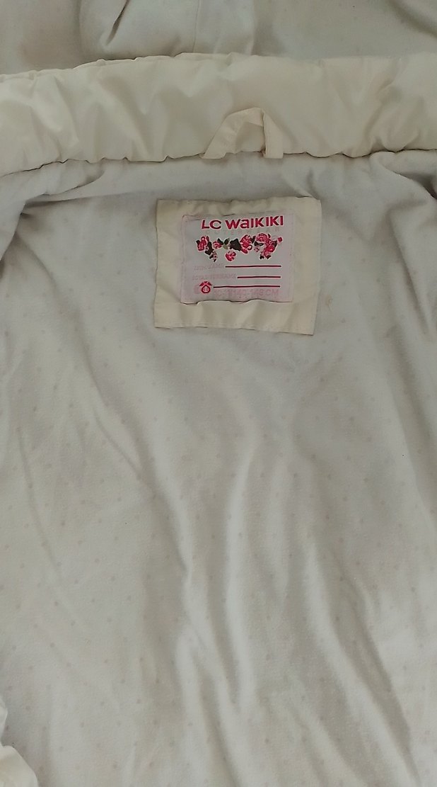 Kapüşonlu Beyaz kız çocuk Yelek - Görsel 2