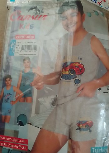 Gri Erkek Çocuk Transparan Baskılı Atlet - Görsel 3