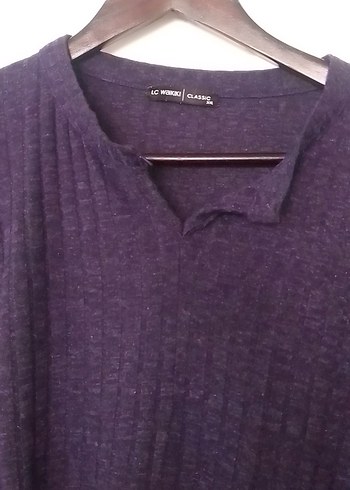 Erkek Gri V Yaka Keten Triko Kazak - Görsel 3