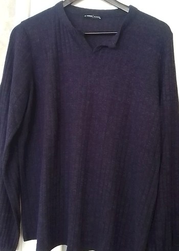 Erkek Gri V Yaka Keten Triko Kazak - Görsel 2