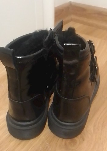 çocuk Siyah Rugan Tokalı Gotik Bot - Görsel 4