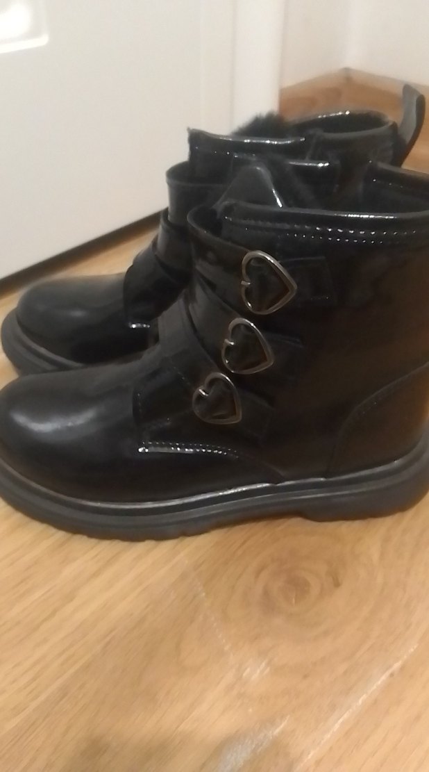 çocuk Siyah Rugan Tokalı Gotik Bot - Görsel 3