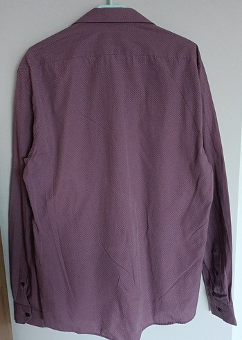 Bordo Düğmeli Erkek Gömlek - Görsel 3