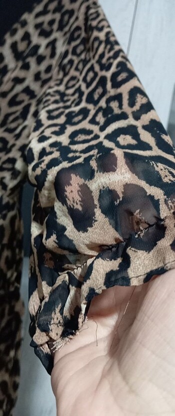 l Beden kahverengi Renk Leopar desenli elbise 