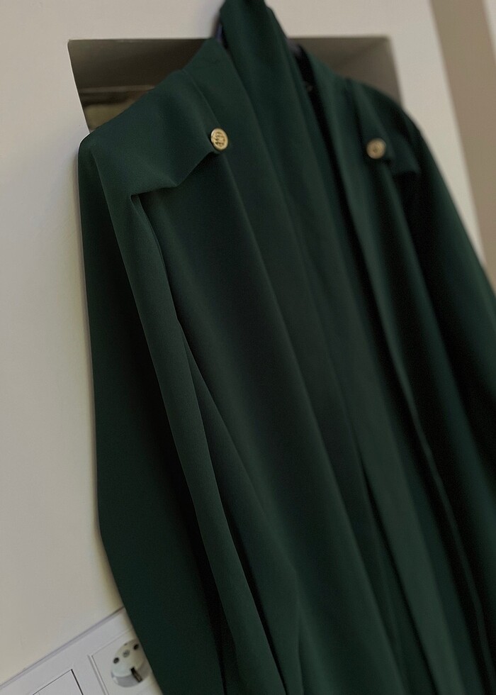 Zümrüt yeşili kap-trençkot - Görsel 3