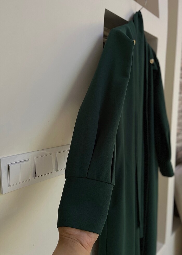 Zümrüt yeşili kap-trençkot - Görsel 4