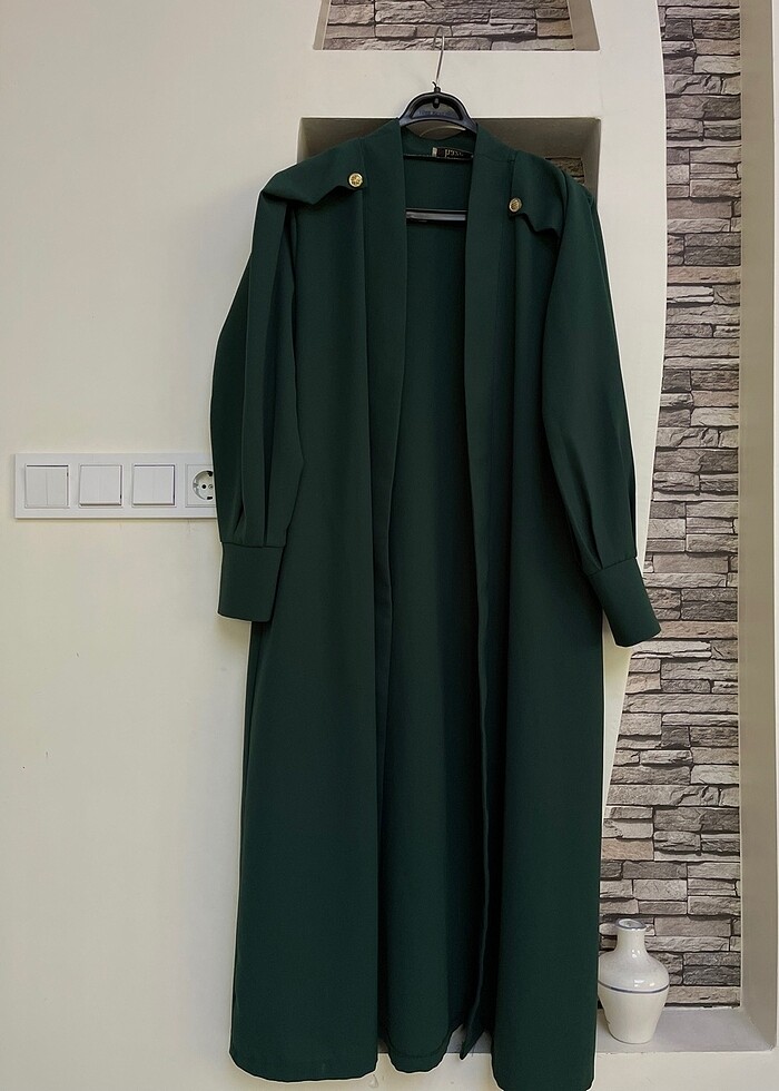 Zümrüt yeşili kap-trençkot - Görsel 5