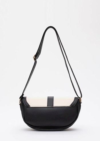 Kilit detaylı Beyaz Deri Kadın Çanta - Görsel 3