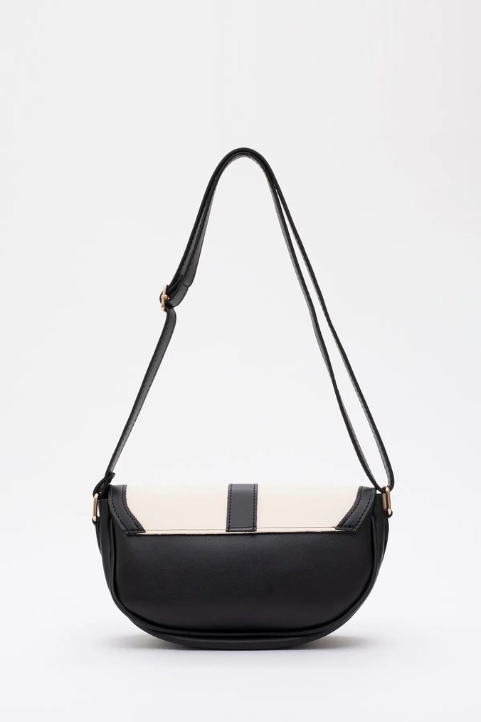 Kilit detaylı Beyaz Deri Kadın Çanta - Görsel 3