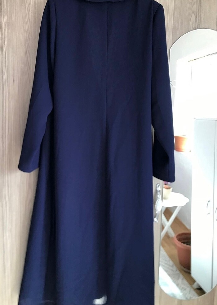 Lacivert trençkot - Görsel 4