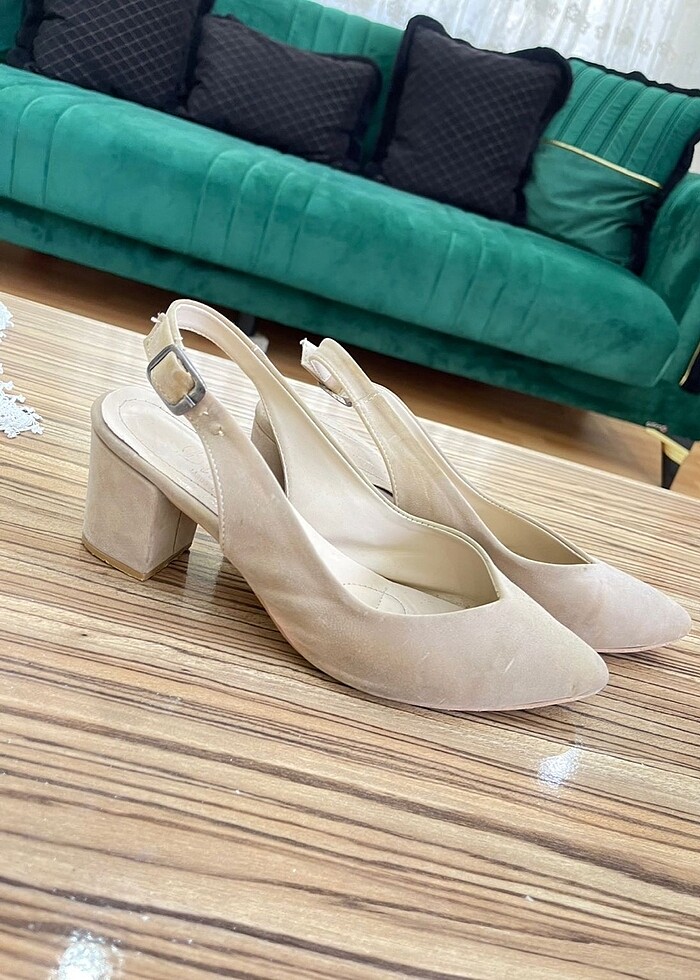 Süet topuklu ayakkabı - Görsel 2