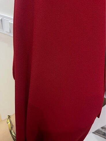 Tiril tiril hakiki krep kumaş elbise - Görsel 5