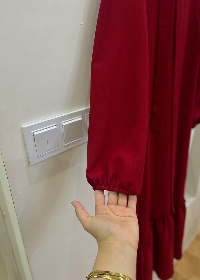 Tiril tiril hakiki krep kumaş elbise - Görsel 4