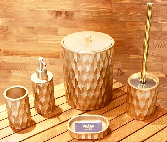 5 Parça Banyo Seti - vizon gold - sıfır