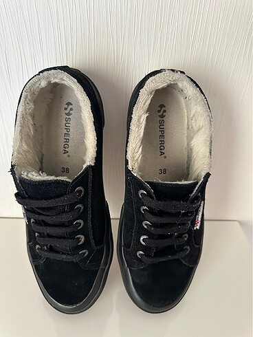 38 Beden siyah Renk Superga 2750 Süet Deri Suni