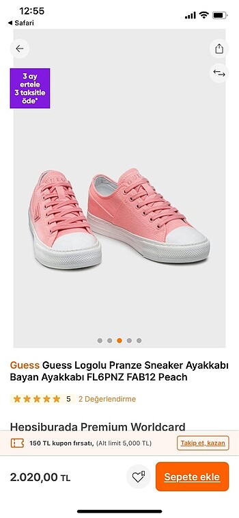 37 Beden Guess Sneaker Ayakkabı
